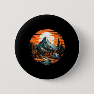 Berg Camping Wandern Outdoor Natur Wald Männer Button