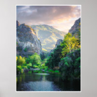 Berg-Canyon-Sonnenaufgang-Wandkunst Landschaftsdru