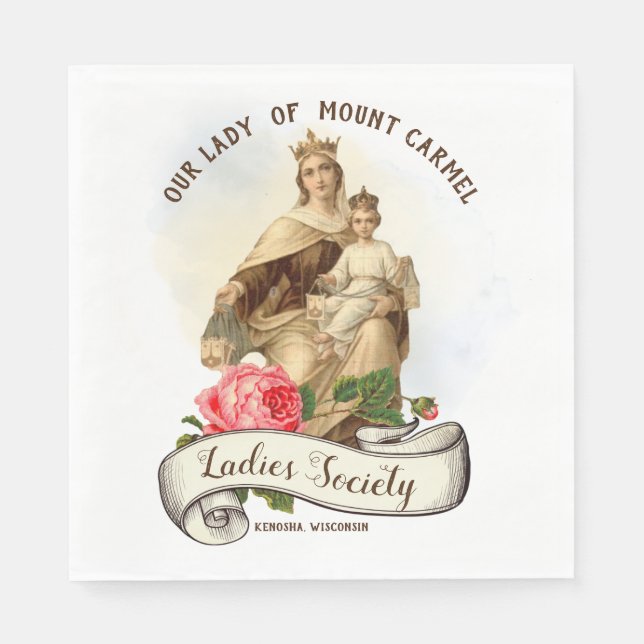 Berg Carmel Religiöser katholischer Jesus Scapular Serviette (Vorderseite)