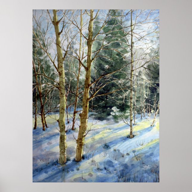 Berg Charleston-Bäume im Schnee Poster (Vorne)