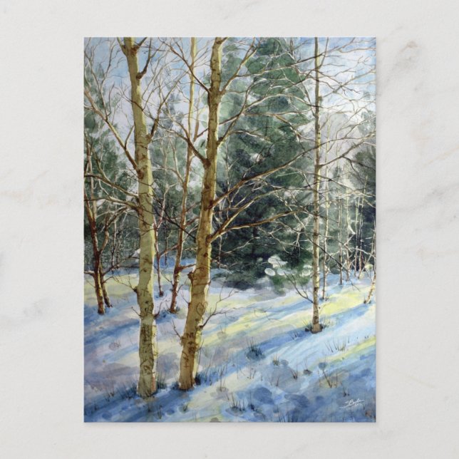 Berg Charleston-Bäume im Schnee Postkarte (Vorderseite)