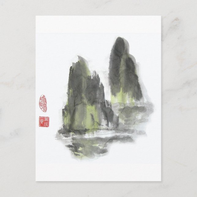 Berg der Giganten in weißer Postkarte (Vorderseite)