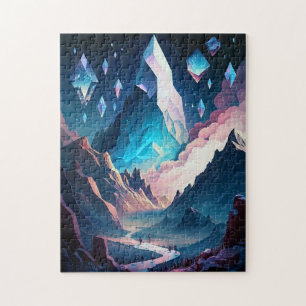 Berg der Kristallfantasy Landschaft Jigsaw Puzzl Puzzle