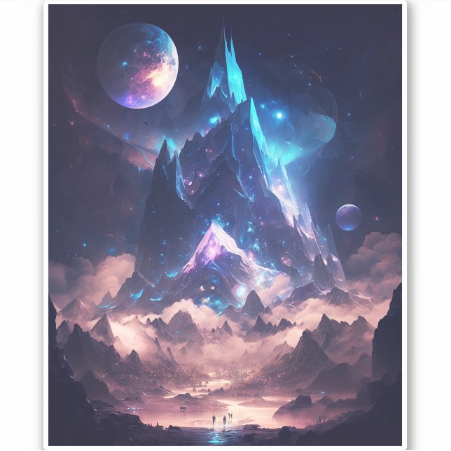 Berg der Kristalllandschaft Aufkleber (Vorderseite)