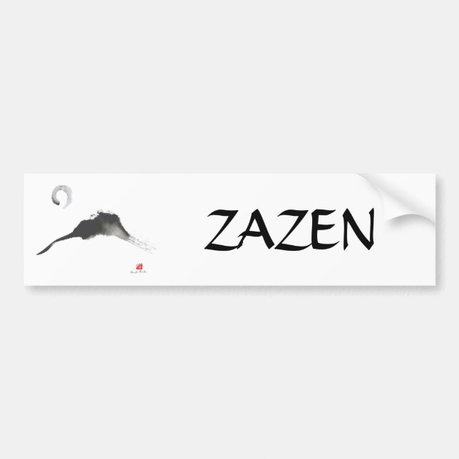 Berg, ein Sumi-e Autoaufkleber (Vorne)