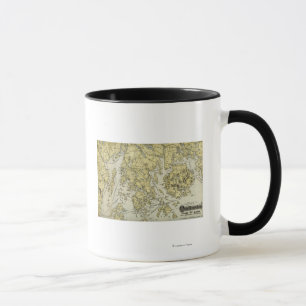Berg-einsame Insel und Küste von Maine-Karte Tasse