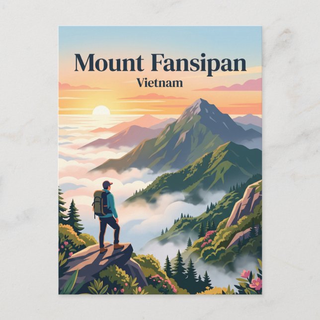 Berg Fansipan Vietnam Postkarte (Vorderseite)