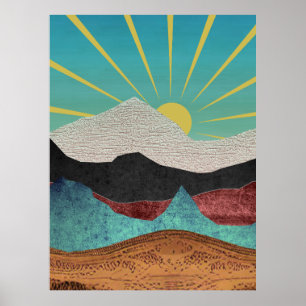 Berg-Fantasie-Sonnenaufgang Poster
