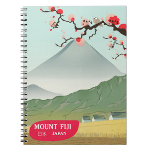 Berg Fiji Japan Vintage Druck Notizblock