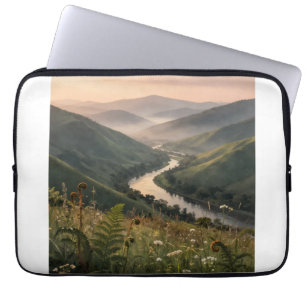 Berg-Fluss-Landschaftskunst Laptop-Hülle Laptopschutzhülle