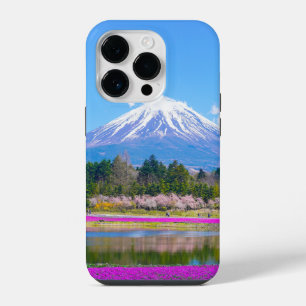 Berg Fuji Bäume und Blumen iPhone 14 Pro Hülle