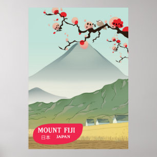 Berg Fuji Japan Vintage-Reise-Druck Poster
