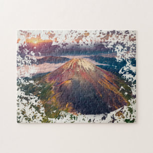 Berg Fuji Sonnenaufgang Künstlerische Landschaft Puzzle