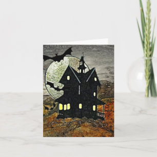Berg-gespenstischer Spuk Horror-Kunst FREIER RAUM Feiertagskarte