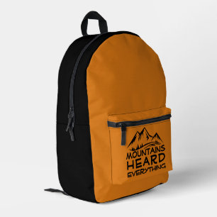 Berg-Grafik-Wander-Rucksack schwarz gelb Bedruckter Rucksack