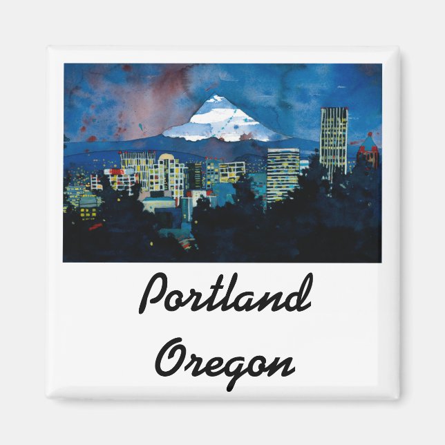 Berg Hood im Winter Magnet (Vorne)