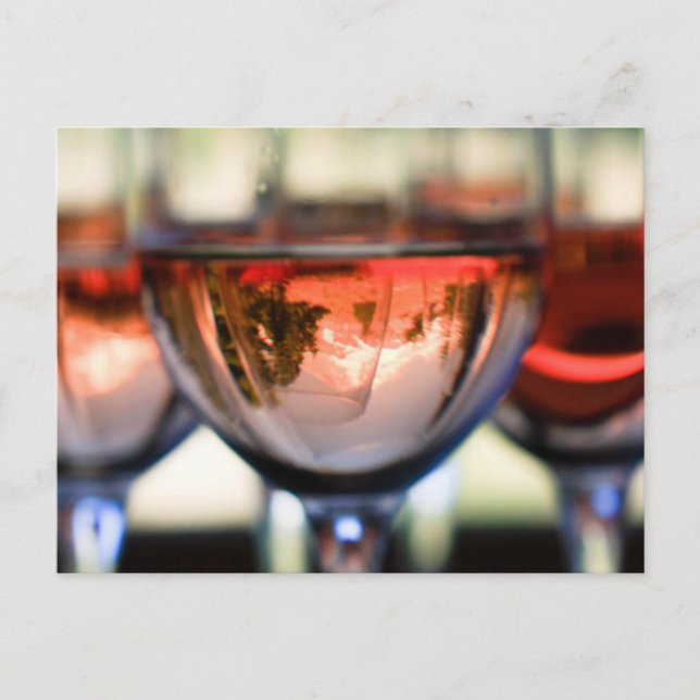 Berg Hood in einem Weinglas Postkarte (Vorderseite)