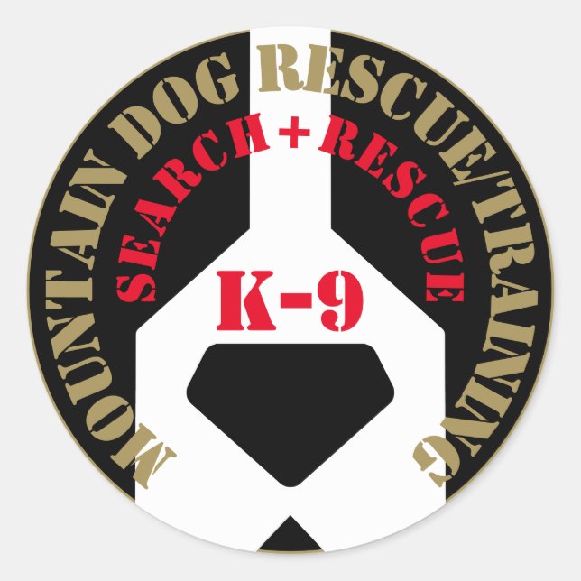 Berg-Hunde-Rettung/Training K-9 Runder Aufkleber (Vorderseite)