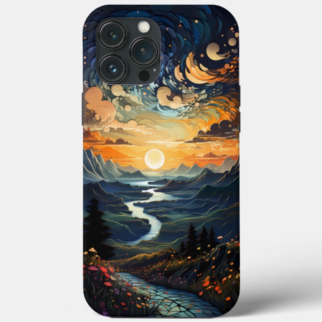 Berg in Pointillism iPhone / iPad Gehäuse Case-Mate iPhone Hülle (Rückseite)