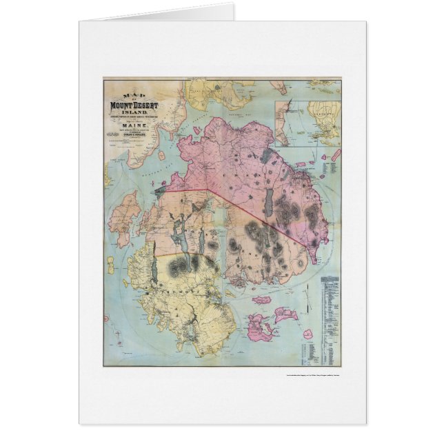 Berg-Insel-Maine-Karte - 1887 (Vorne)