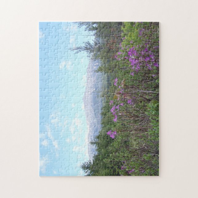 Berg Katahdin und Wildblumen Puzzle (Vertikal)