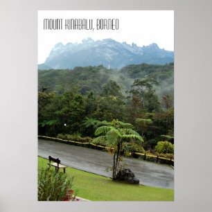 Berg Kinabalu und Borneo-Dschungel Poster