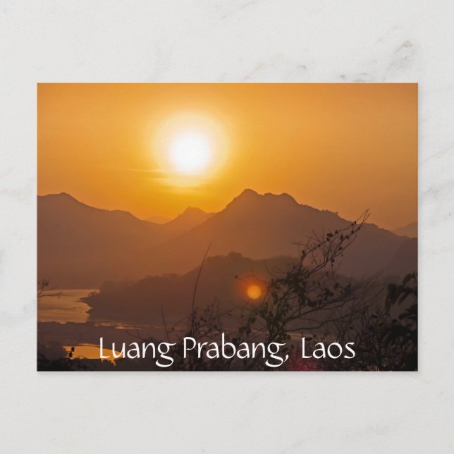 Berg Laos Sunset Postkarte (Vorderseite)