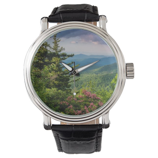 Berg Laurel bei Sonnenaufgang Armbanduhr (Vorderseite)