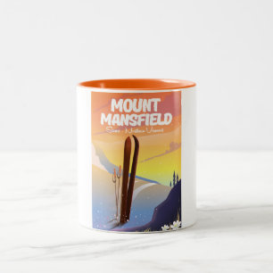 Berg Mansfield, Stowe Nord Vermont Ski Zweifarbige Tasse