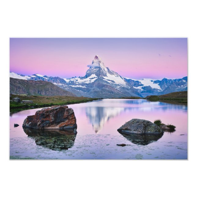 Berg Matterhorn in Zermatt, Schweiz Fotodruck (Vorne)