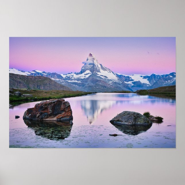 Berg Matterhorn in Zermatt, Schweiz Poster (Vorne)
