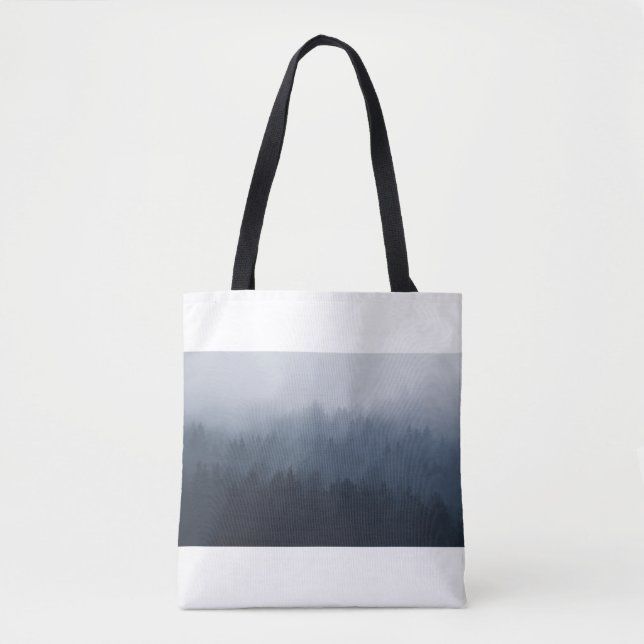 BERG MIT WALD IM NEBEL (Vorderseite)