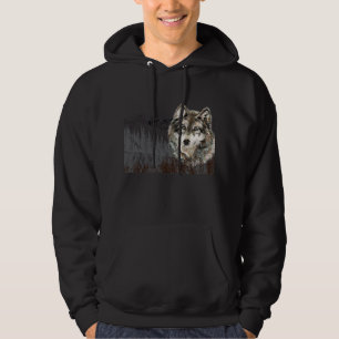 Berg mit Watercolor Wolf Tierwelt Hoodie