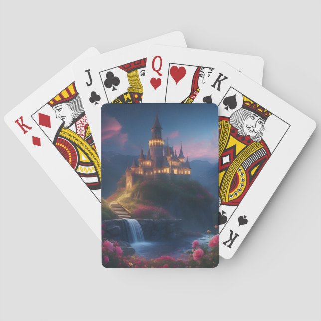 Berg-Mitternachts-Schloss Vier Spielkarten (Rückseite)