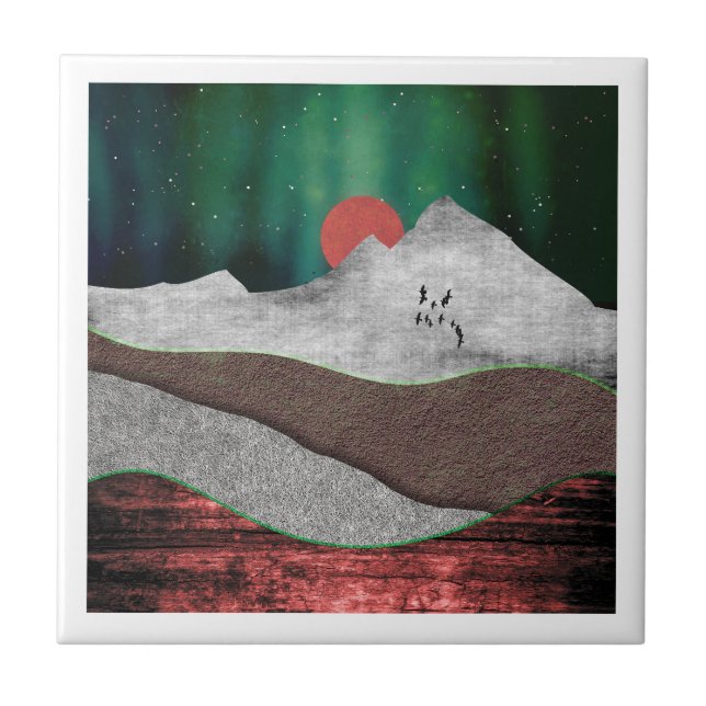 Berg-Nordlichter Fliese (Vorderseite)