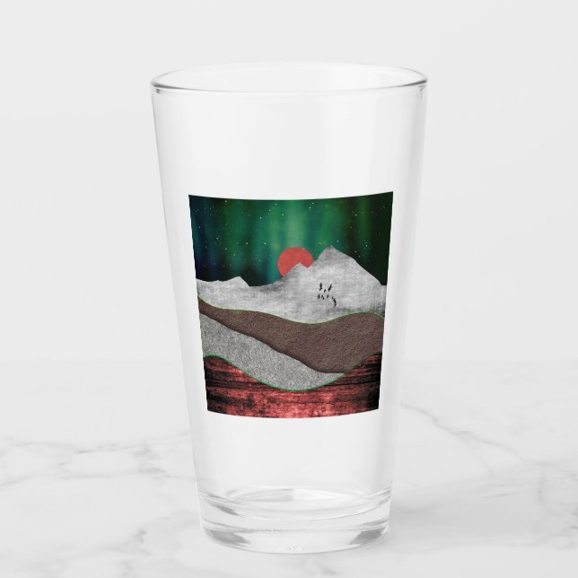 Berg Nordlichter Glas (Vorderseite)