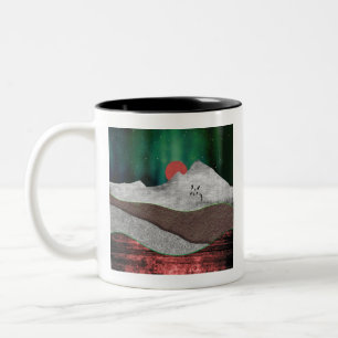 Berg Nordlichter Zweifarbige Tasse