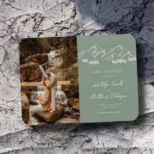 Berg Outdoor Sage Grüne Hochzeit retten das Datum Magnet