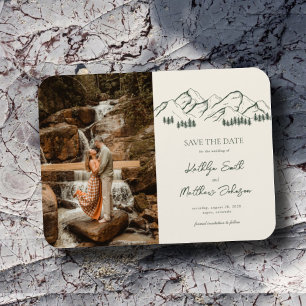 Berg Outdoor Sage Grüne Hochzeit retten das Datum Magnet