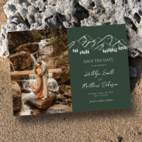 Berg Outdoor Sage Grüne Hochzeit retten das Datum