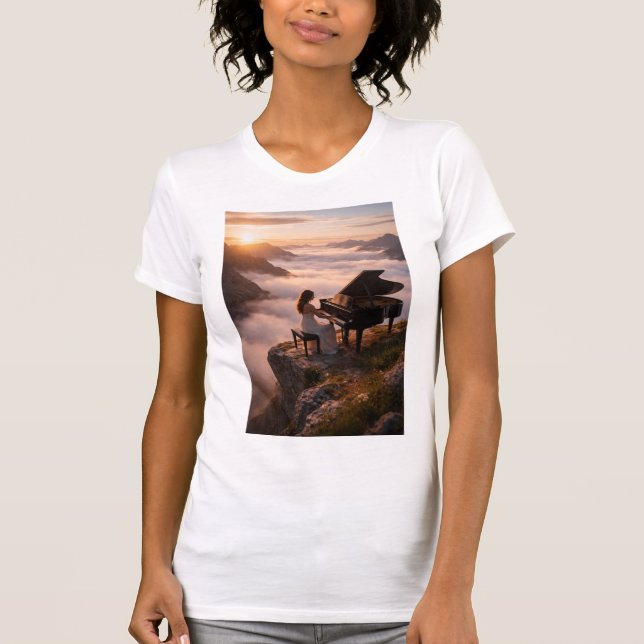 Berg-Piano-Serenitätslandschaft T-Shirt (Vorderseite)