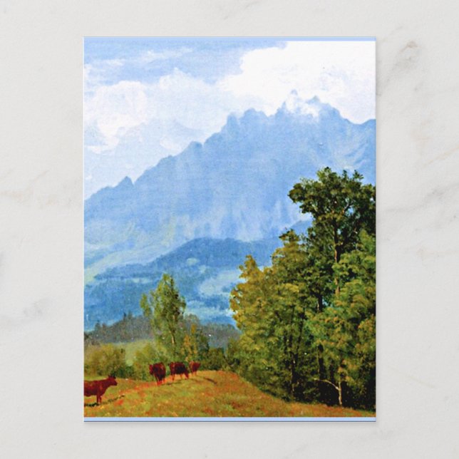 Berg Pilatus, berühmtes Kunstwerk von Albert Biers Postkarte (Vorderseite)