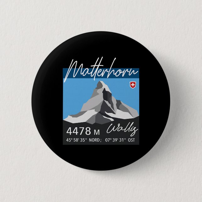 Berg Problemhorn Schweiz Wanderung Bergsteigen Wan Button (Vorderseite)