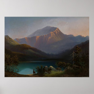 Berg Pyszna mit dem Smreczyny Lake in Koście Poster