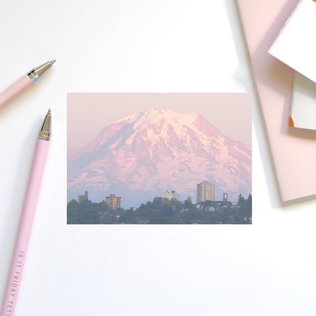 Berg Rainier Pink Alpenglow Landschaft Post-it Klebezettel (In Situ)