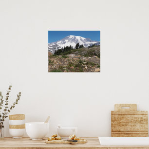 Berg Rainier Subalpine Landschaft Fotografisch Poster