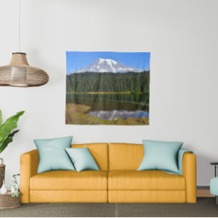 Berg Rainier und Reflection Foto Wandteppich