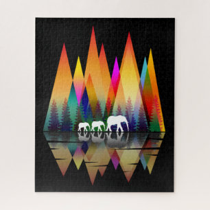 BERG REGENBOGEN ELEFANT PUZZLE