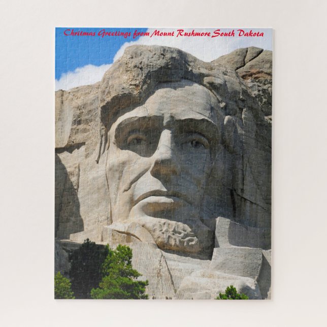 Berg Rushmore Süd Dakota. Weihnachtsgrüße Puzzle (Vertikal)