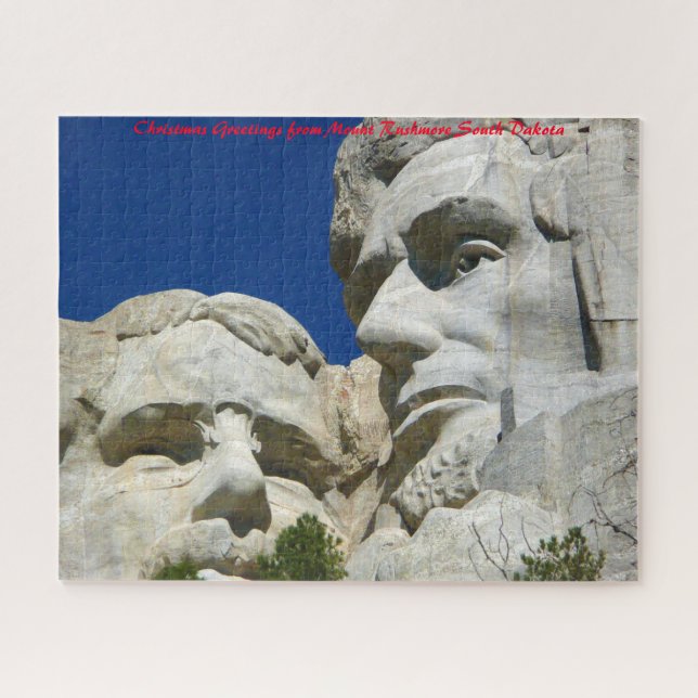 Berg Rushmore Süd Dakota. Weihnachtsgrüße Puzzle (Horizontal)